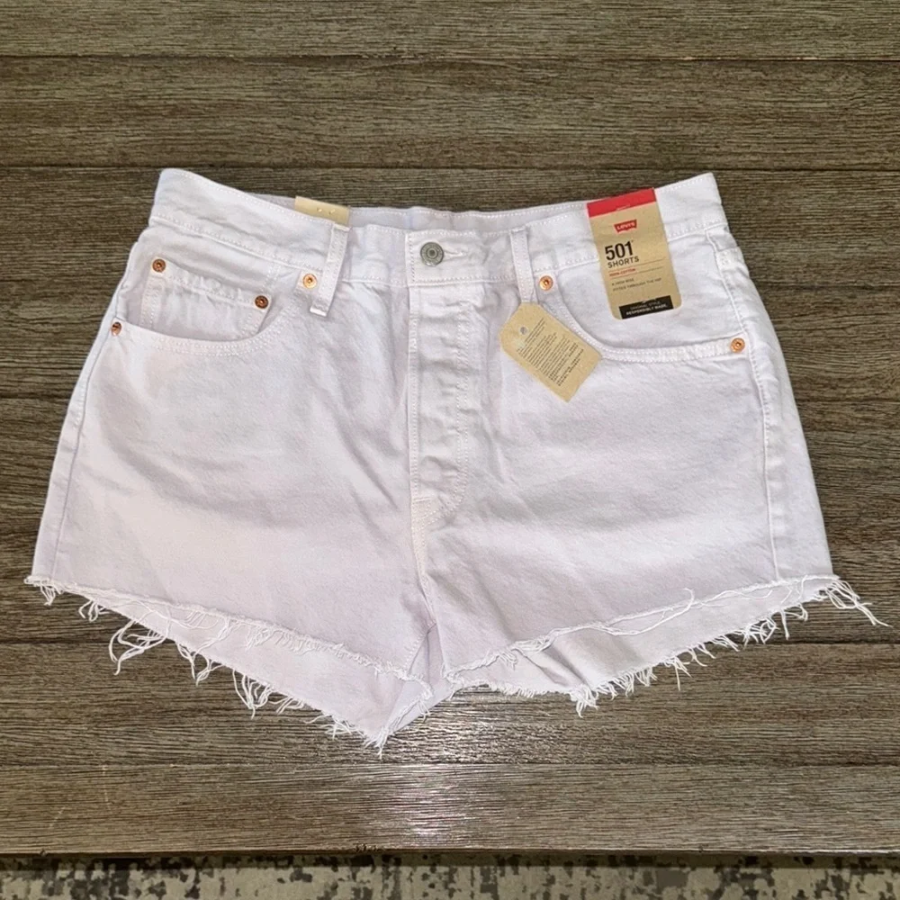 LEVI'S 501 HIGH RISE ORIGINAL DENIM JEAN SHORTS Washed Lilac